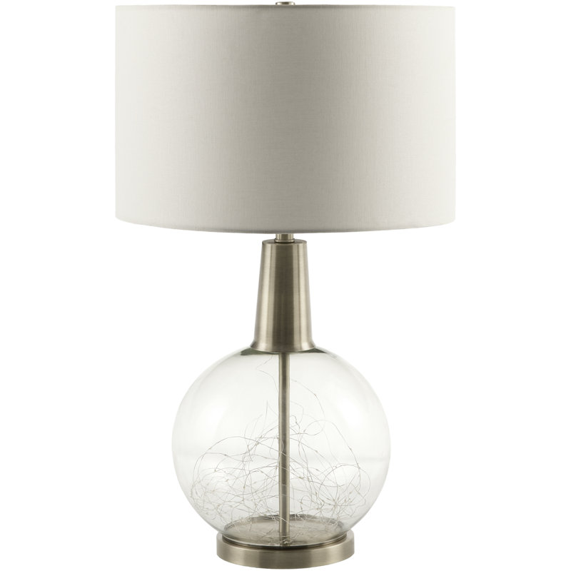 Romain Table Lamp, Silver, White