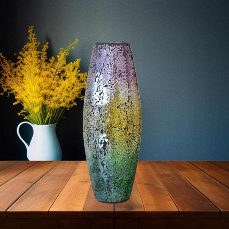 40 Cm Crackle Flowers Vase Tabletop Vases For Home Decorations, Green