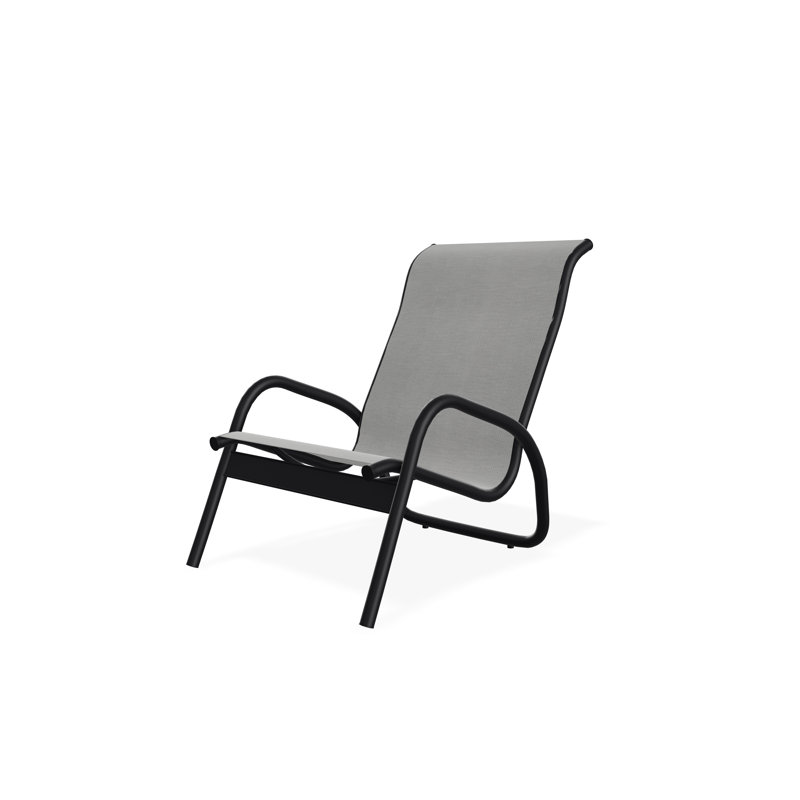Chaise longue de jardin empilable en aluminium Gardenella, Ombre Augustine, Gris foncé