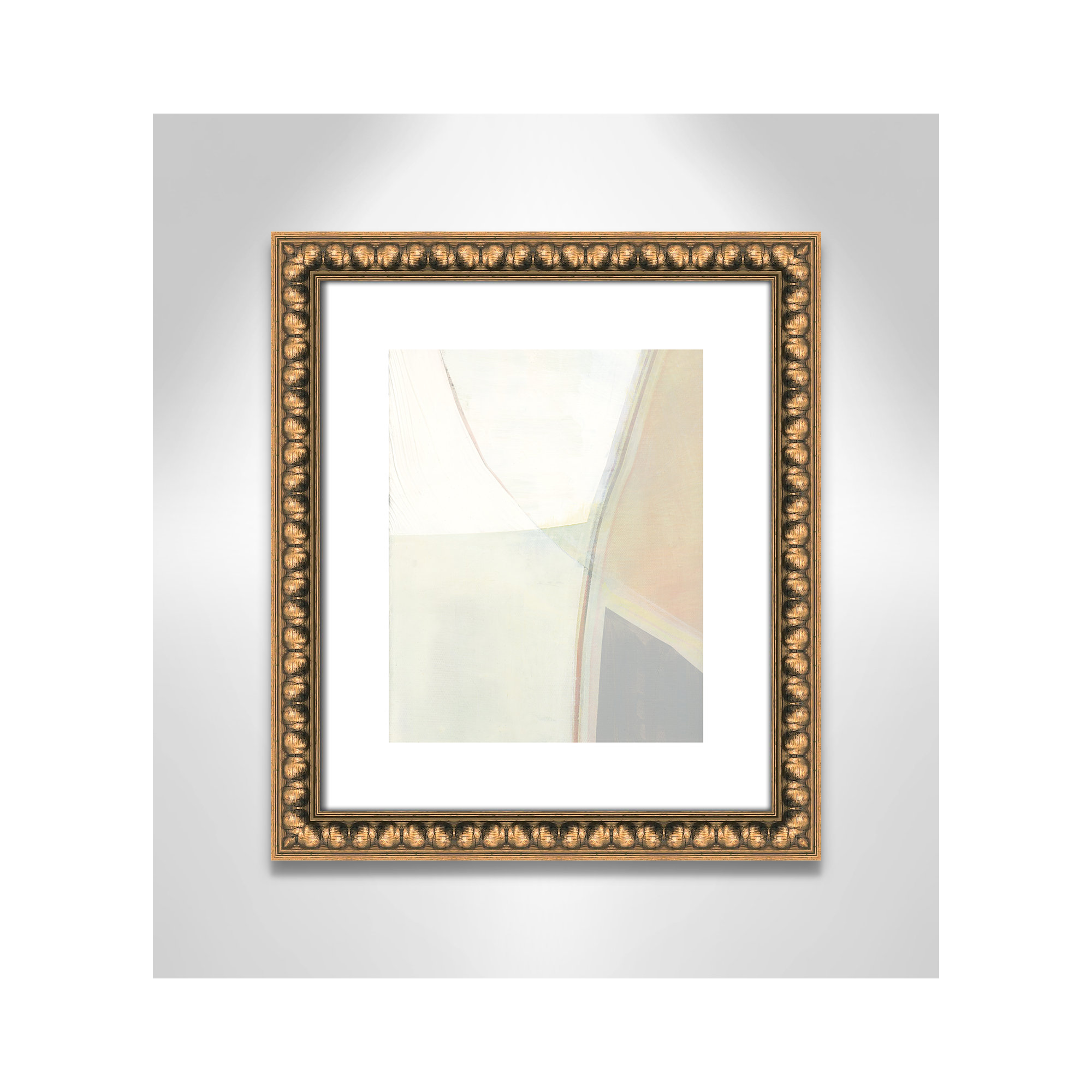 In Neutral II - Painting Print, Gold Bead Framed Paper, 15" H x 13" W x 1.13" D