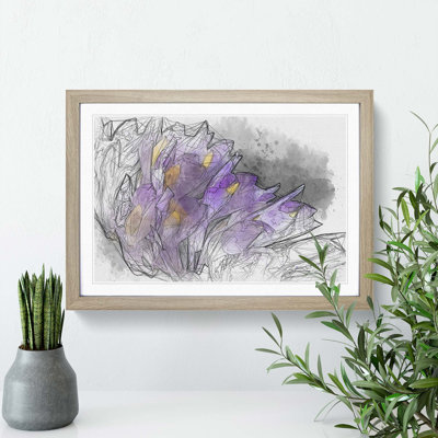 Wild Purple Orchid Flowers in Abstract - Picture Frame Graphic Art Print