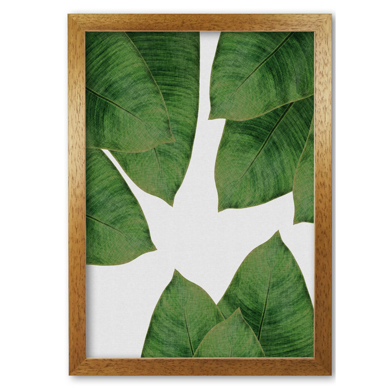 Banana Leaf I - Print, 30 cm H x 21 cm W x 5 cm D, Honey Oak Frame