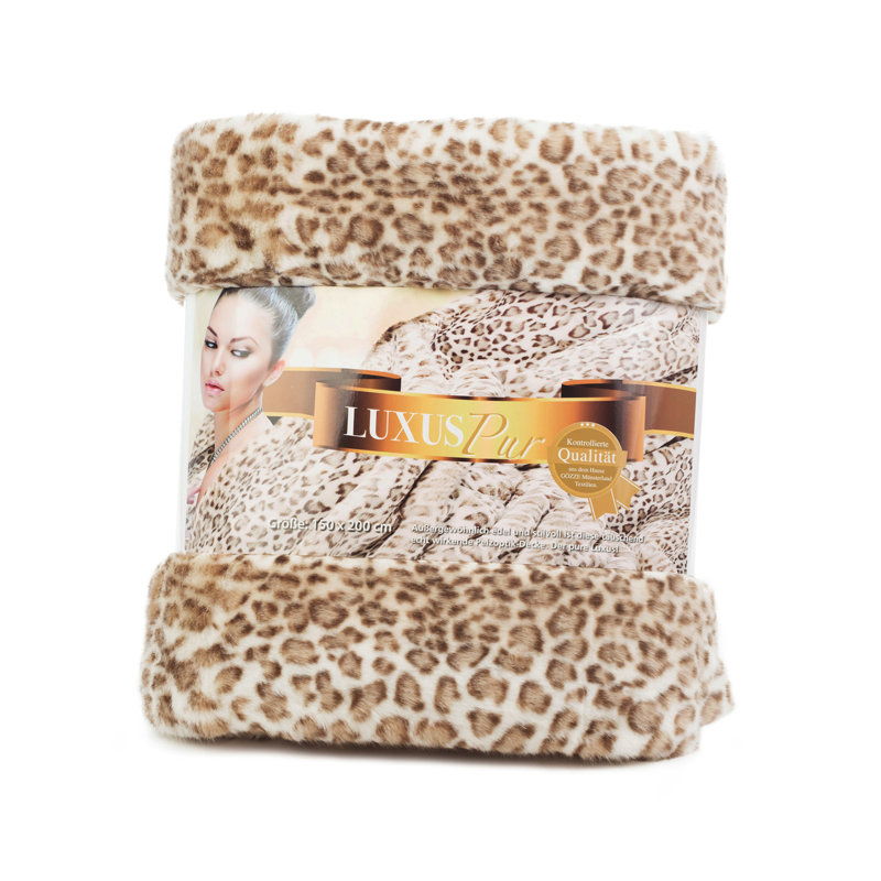 Sibirian Snow Leopard Faux Fur Blanket