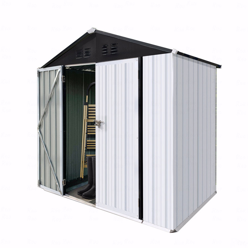 Remise de rangement extérieure pour toit Apex de 6 pi x 4 pi, Blanc