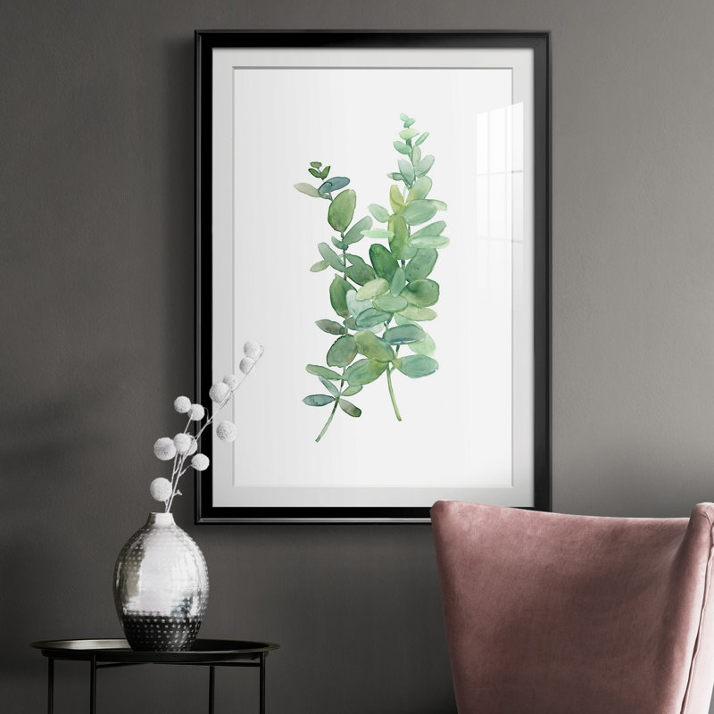 Eucalyptus I - Peinture sur toile encadrée, Noir, H 36,5 po x l 26,5 po x P 1 po