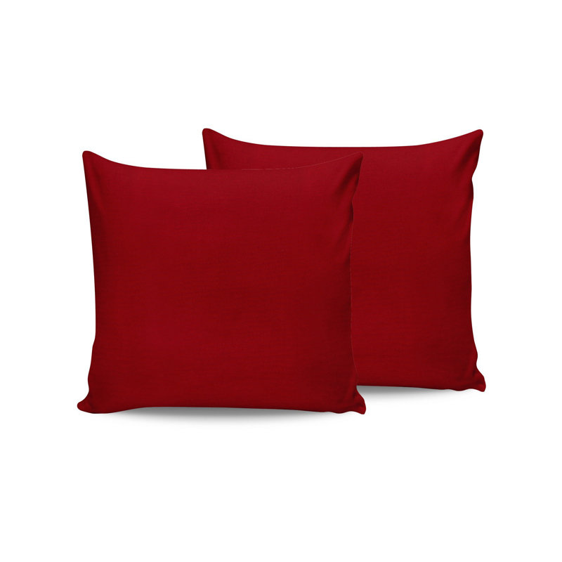 Cotton Pillowcase Set (2 Pieces), Maroon, 23.6 x 23.6 inches | 100% Cotton Ranforce, 144 Thread Count, Antibacterial Protection, Sanforized | Easy Care, Envelope Closure | Soft & Durable for Comfort