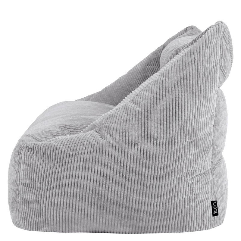 Icon Adult Corduroy Refillable Bean Bag Sofa, Grey
