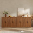 Buffet à panneaux cannelés de style moderne minimaliste de 47,3 po de largeur (ensemble de 2)