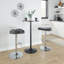 Tabouret de bar réglable avec pivot en métal chromé et similicuir avec repose-pieds arrondi en T - ensemble de 2
