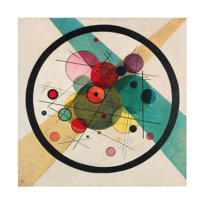 «Besfort Wassily Kandinsky Circles In A Circle On Canvas» par Vintage Apple Collection, reproduction