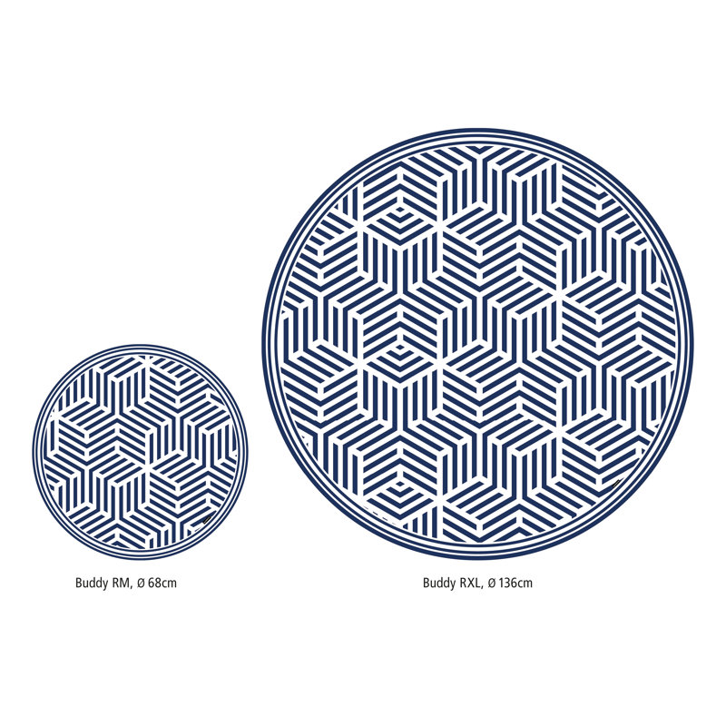 Orlie Non-Slip Geometric Indoor Doormat, Round 68cm