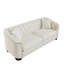 Canapé Chesterfield moderne en velours, dossier capitonné, accoudoirs cloutés et 2 coussins.-1763057932-1763057922