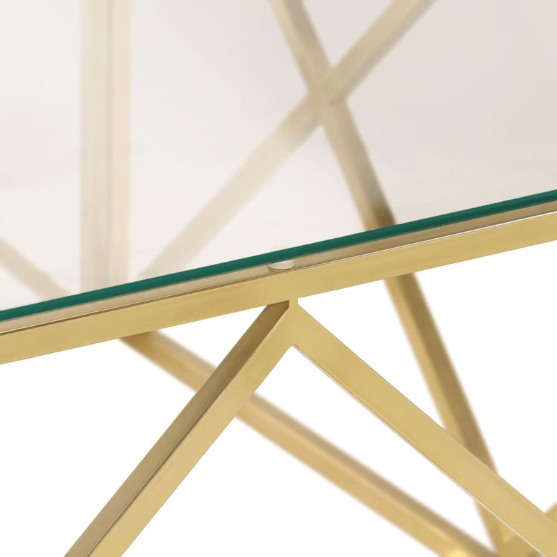 Cassius Four Leg Coffee Table, Clear, Gold