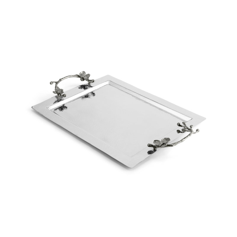 Black Orchid Serving Tray, 2"H x 18.25" W x 12.25" D