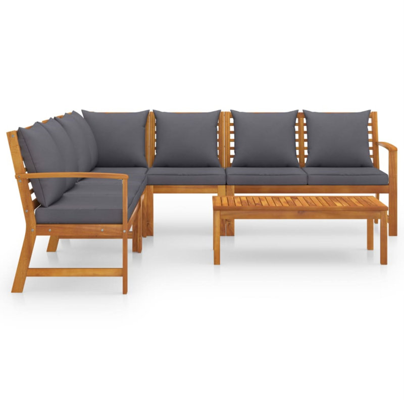 6 Piece Lounge Chair with Cushions, Gray