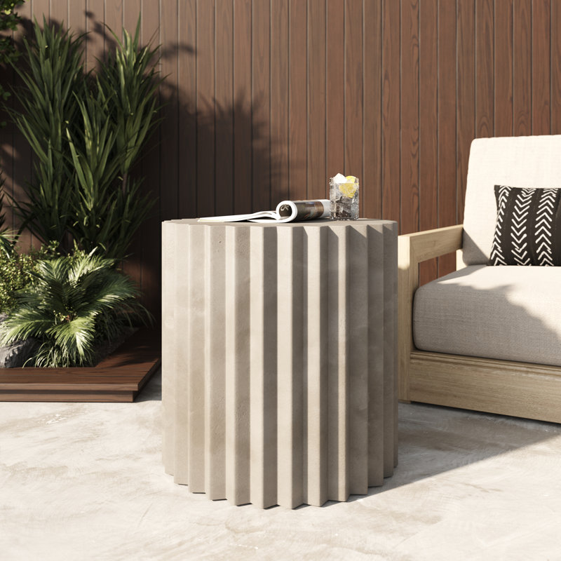 Evadale - Modern Concrete End Table, Gray