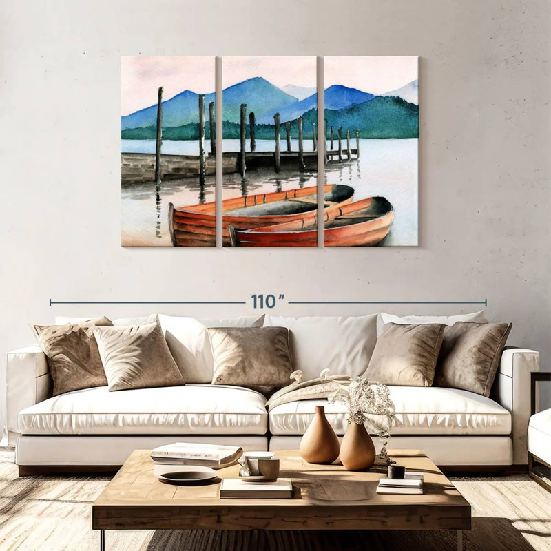 Mehar Boats Ashore, 48" H x 74" W