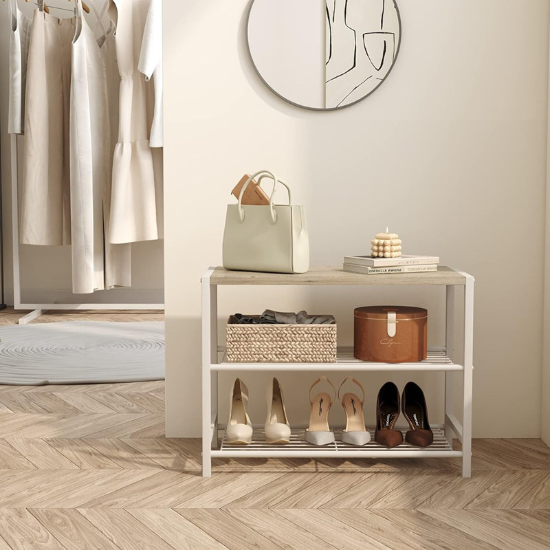 Range-chaussures à 3 niveaux, tablette de rangement pour chaussures, tour à chaussures industrielle, range-chaussures étroit pour vestibule