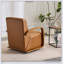 Fauteuil d'appoint pivotant brun rétro - Cuir luxueux luxueux, accoudoirs en bois massif, confort ergonomique pour le salon et le bureau