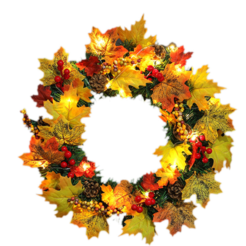 Faux Lighted Mixed Assortment 40cm Wreath