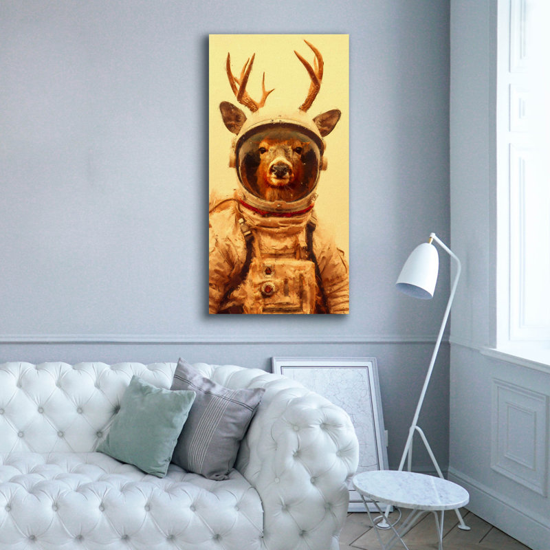 'Mars Needs Deer' by Sean Parnell Canvas Wall Art, 60" H x 30" W x 1.5" D