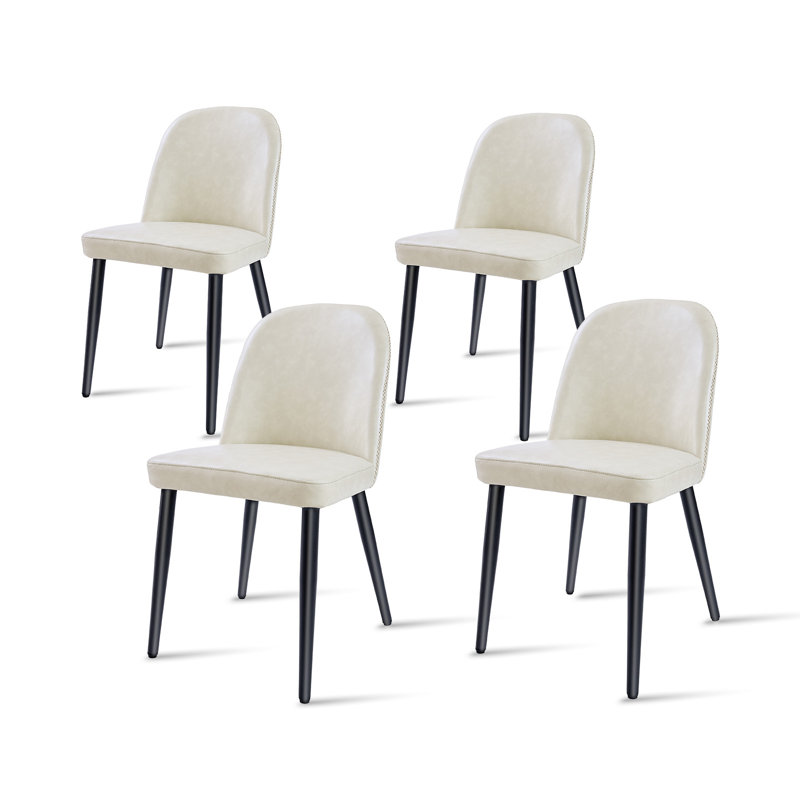 Chaise Identities avec pieds en métal, 4, Beige