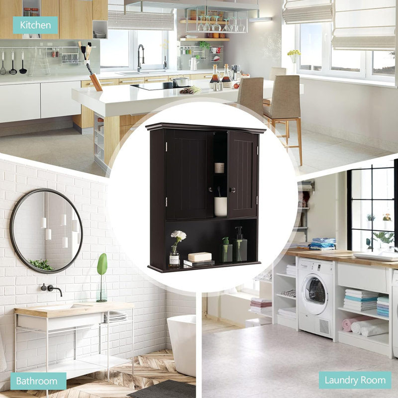 Bianeth Bamboo Wall Mounted Required Bathroom Cabinet