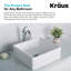 Ceramic White Square Vessel Bathroom Sink