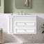 Meuble-lavabo mural 30 po, 2 tiroirs, lavabo simple en céramique 3 trous, armoire moderne-121708957