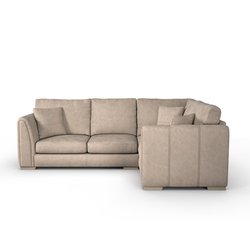 Bablu 4 Seater Faux Leather Corner Sofa , Right Hand Facing, Mink