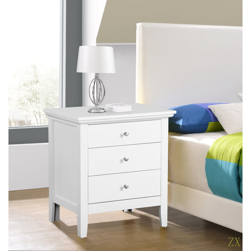 Table de chevet élégante et décontractée, Blanc