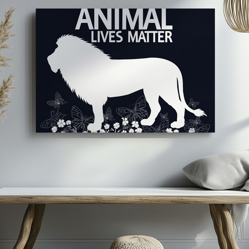 Impression sur toile, "Un lion contre un fond velouté profond", H 9 po x l 12 po