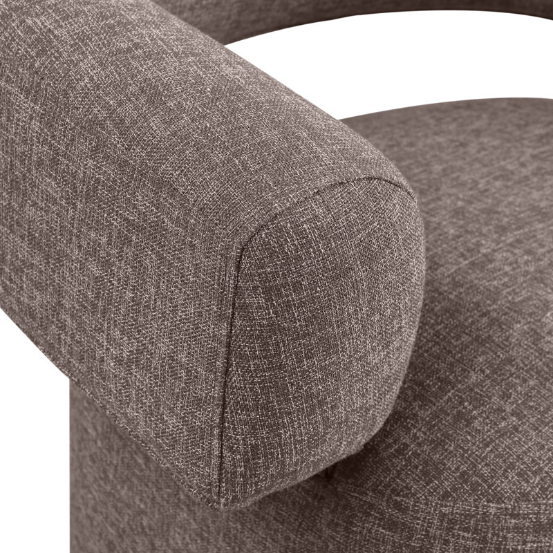 Niya Upholstered Swivel Accent Chair, Brown Linen Textured Fabric