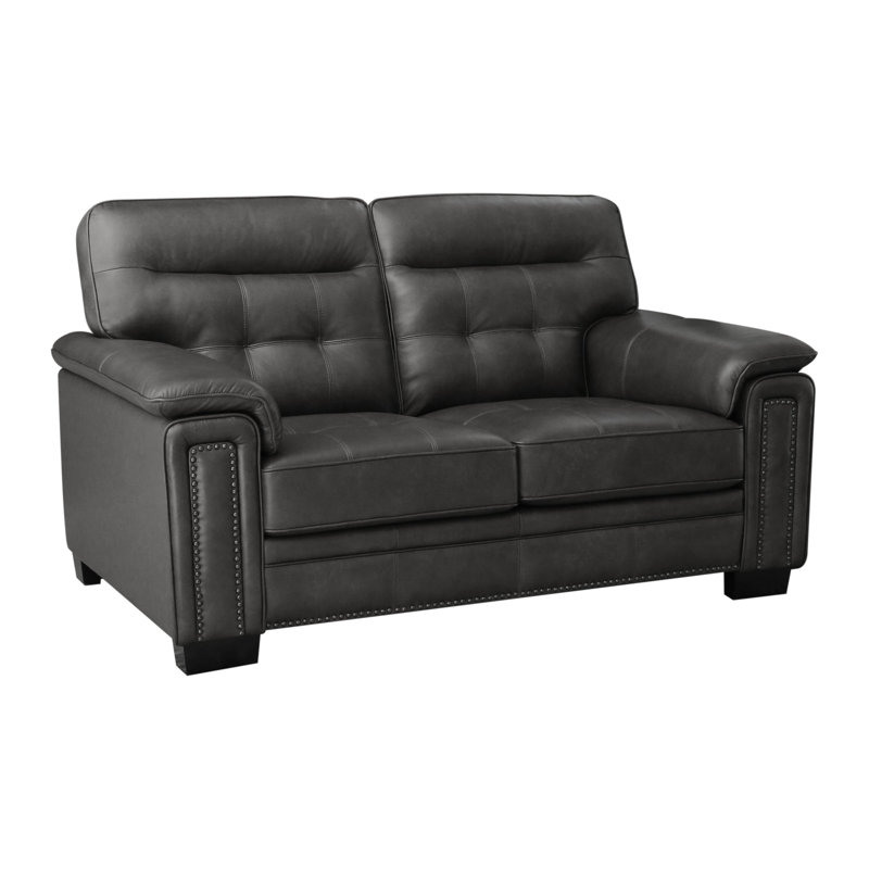 Siddhesh 3 - Piece Living Room Set, Gray Genuine Leather