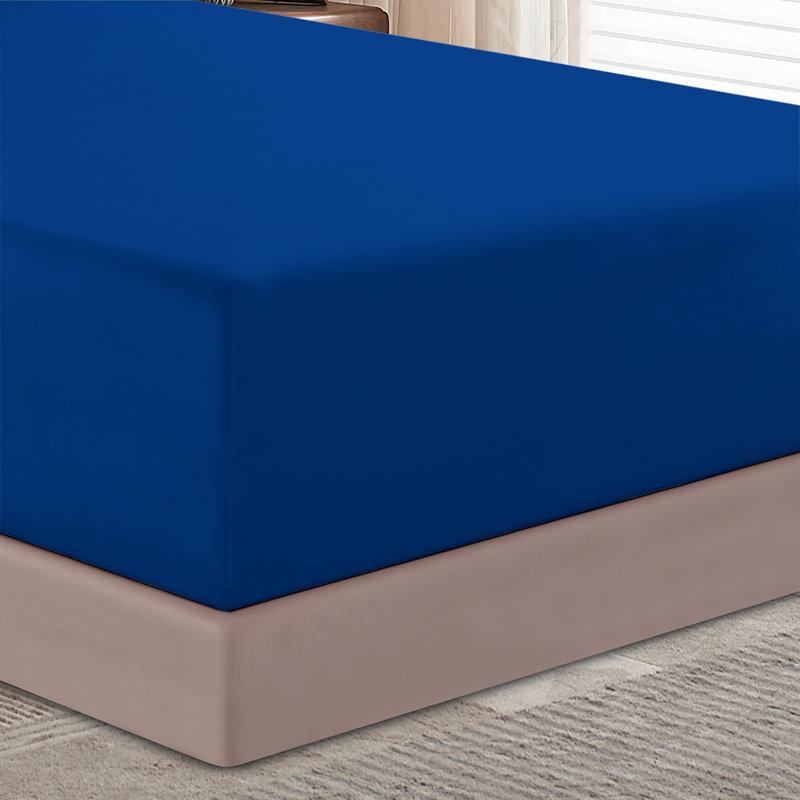 Microfiber Fitted Sheet, Royal Blue, California King