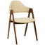 Chaise de salle à manger rembourrée en polyester avec dossier courbé et pieds inclinés, collection Cedarburg