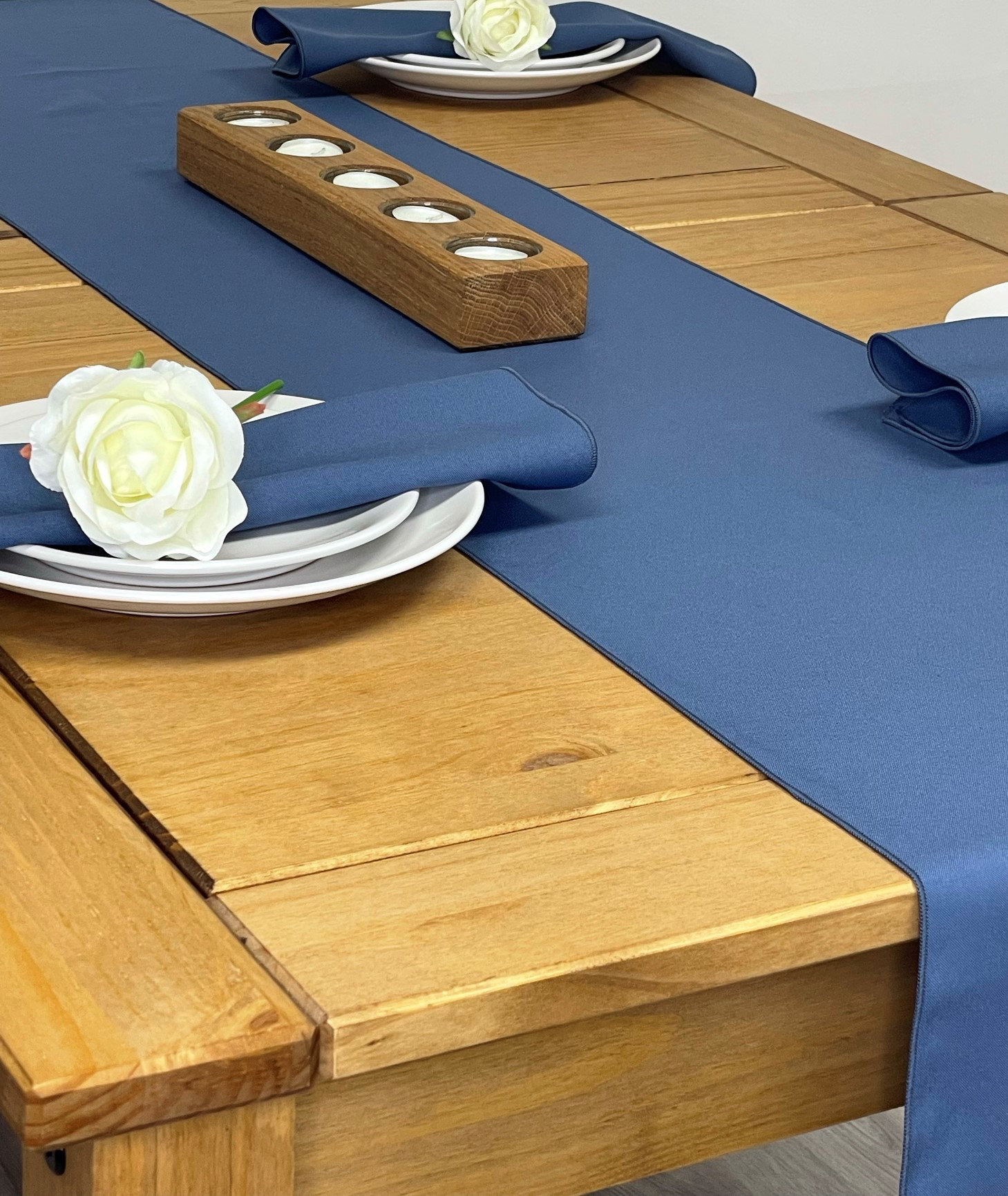 17 Stories Teal Table Runner 14