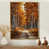 Toile avec cadre flottant or