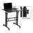 Mind Reader Standing Desk, Adjustable Height Laptop Workstation, Portable Rolling Desk on Wheels, Two-Tier Metal Frame, Black