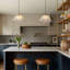1 - Light Industrial Vintage Clear Ribbed Dome Shape Glass Pendant-129891049