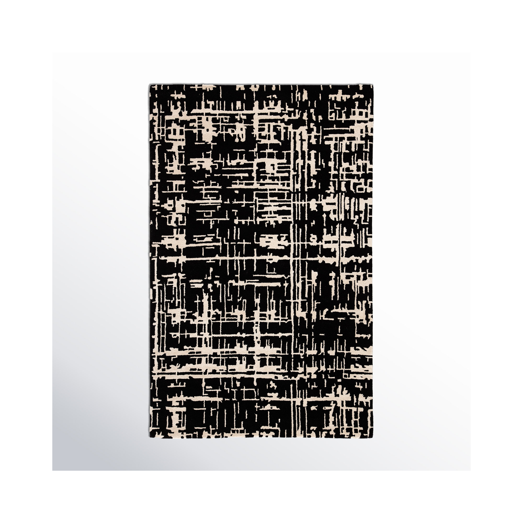 Brannon Hand Tufted Black Rug, Rectangle 2' x 3'