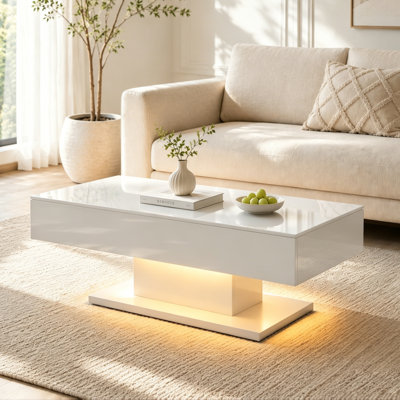 High Gloss Coffee Table with 16 Colors LED Lights