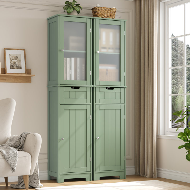 Armoire à linge autoportante 2 pièces, Vert
