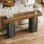 Console Farmhouse avec pieds en piédestal arqués, canapé de 63 pouces de long pour canapé derrière le canapé, entrée, couloir et salon, conception rétro bicolore