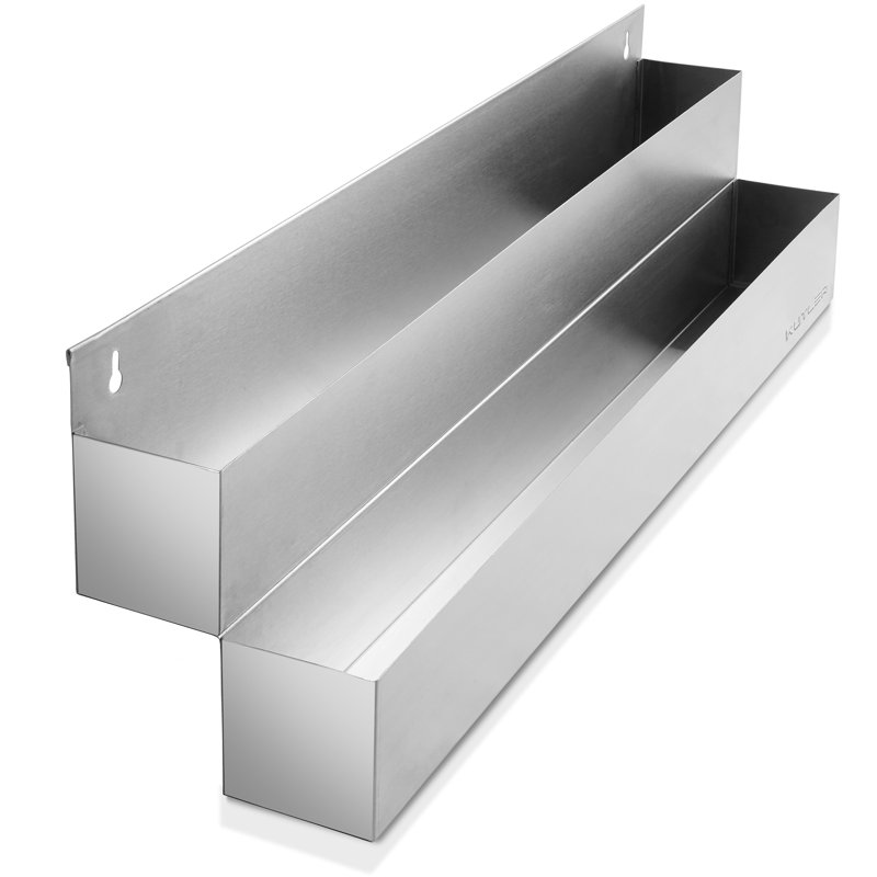 Double Speed Rail, Stainless Steel Liquor Bottle Holder Rack, 9.75"H x 42"W x 8"D