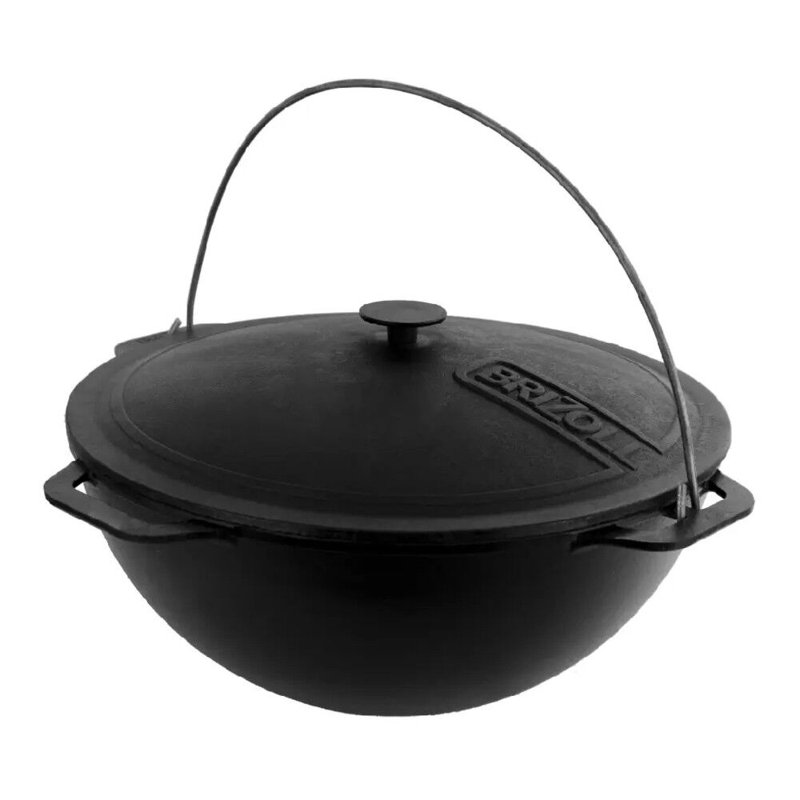 Chaudron asiatique en fonte BRIZoll (kazan) avec couvercle, 10,5 pte