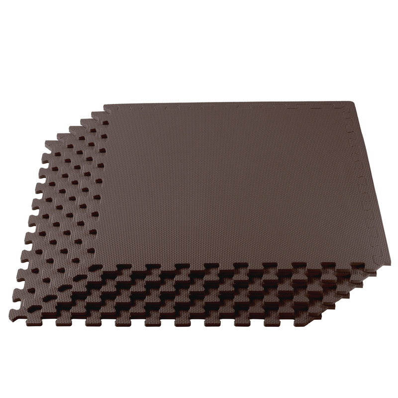 Carreau de sol en mousse polyvalente 3/8 po d'épaisseur 100 pieds carrés (25 carreaux), Brun