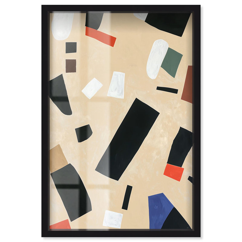«Mindscape Mosaic I Shadowbox Print Modern Abstract» par Art Remedy, H 16 po x l 11 po, Noir