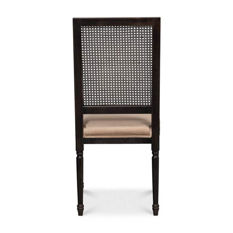Cane Back Upholstered Dining Chair