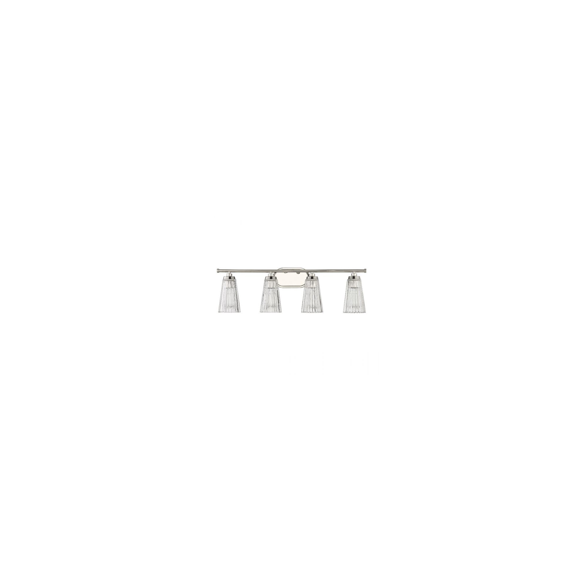Jeanie Ribbed Dimmable Bath Sconce, Chrome, 10" H x 30.5" W x 30.5" D, 4 Lights